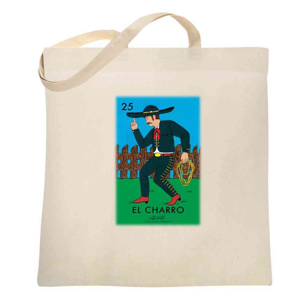 El Charro Cowboy Loteria Card Mexican Bingo Tote Bag