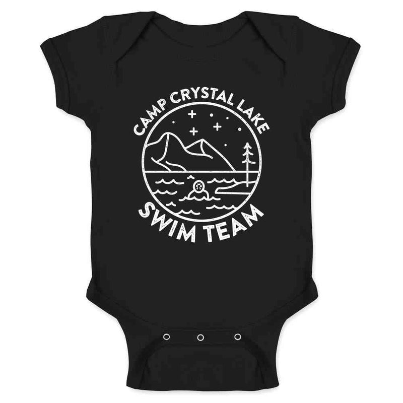 Camp Crystal Lake Swim Team Halloween Horror Baby Bodysuit