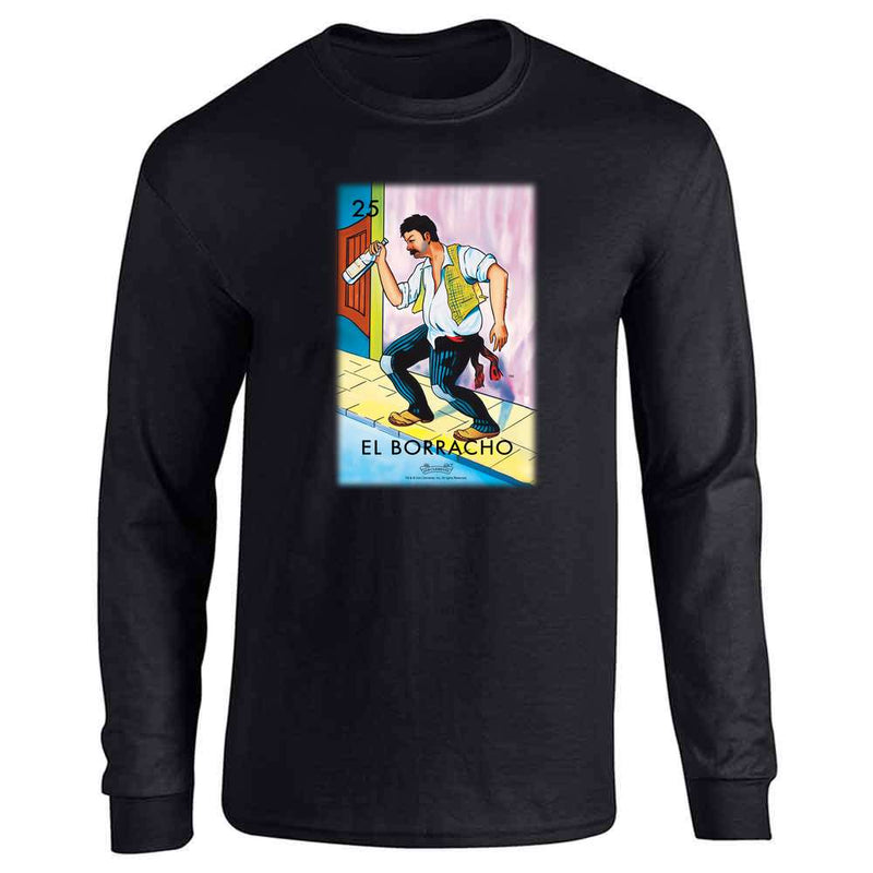 El Borracho Drunk Loteria Card Mexican Bingo Long Sleeve
