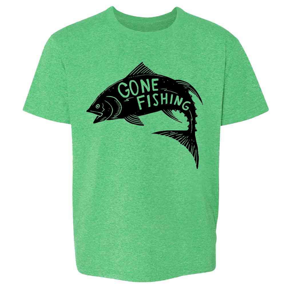 Gone Fishing Retro Vintage Fisherman Kids & Youth Tee Toddler Kids T-Shirt / Heather Irish Green / 6