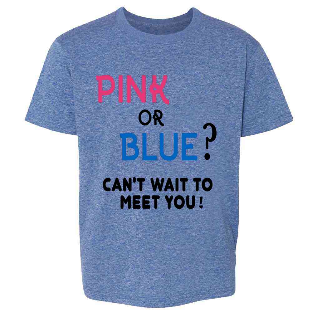 Gender Reveal Pink or Blue Cant Wait To Meet You Kids & Youth Tee