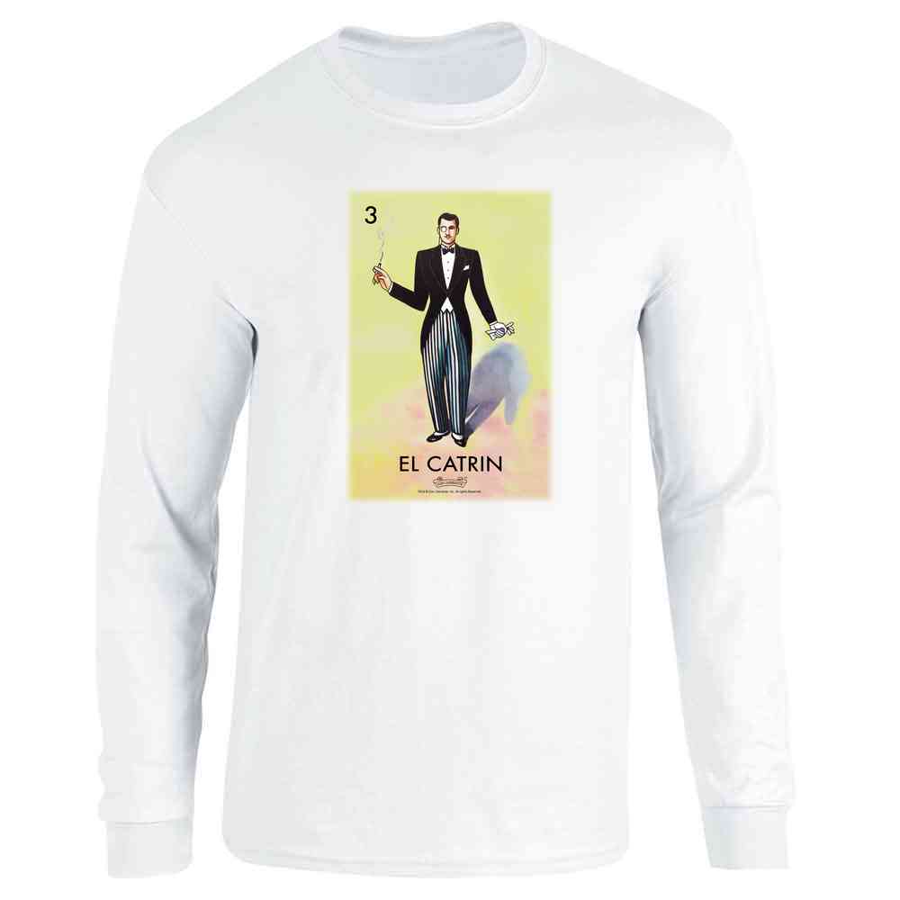 El Catrin Dandy Loteria Card Mexican Bingo Long Sleeve