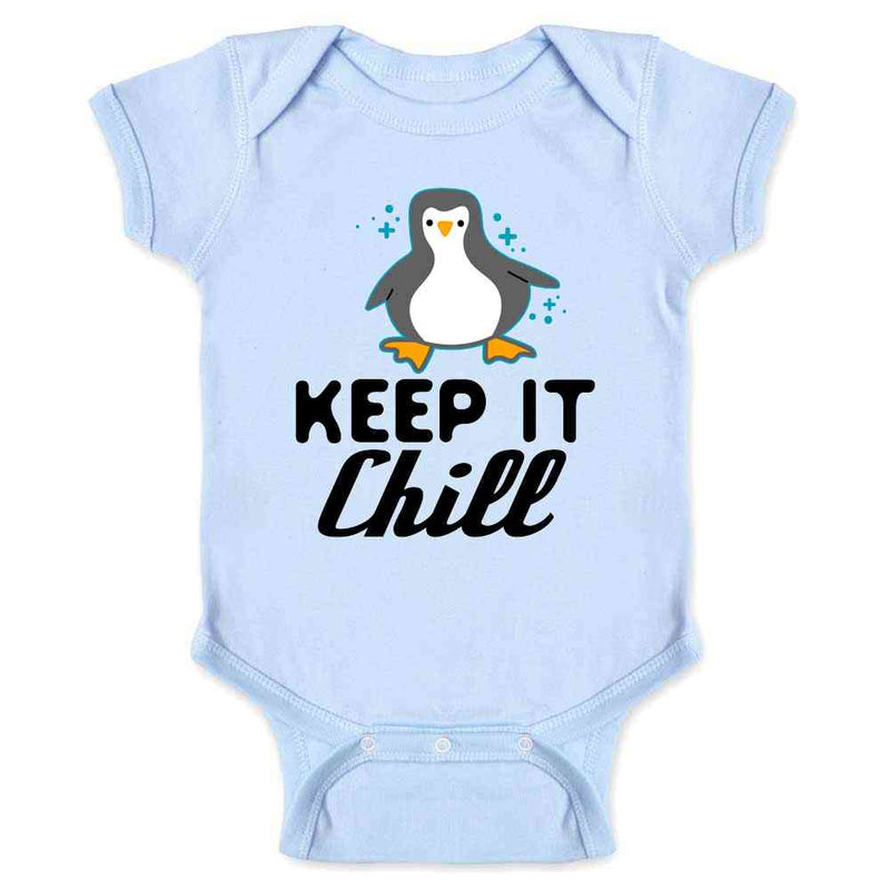 Keep It Chill Penguin Cute Funny Baby Bodysuit