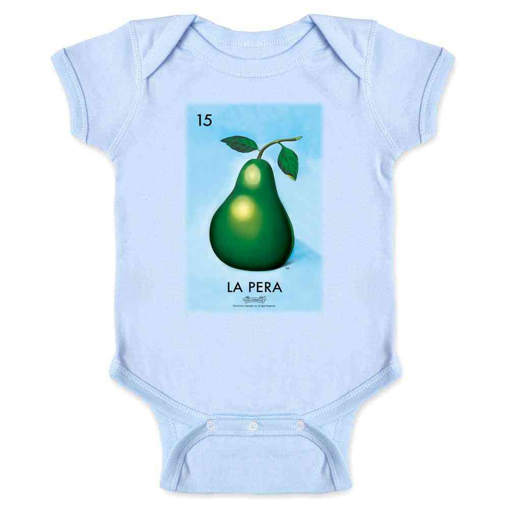 La Pera Pear Loteria Card Mexican Bingo Baby Bodysuit