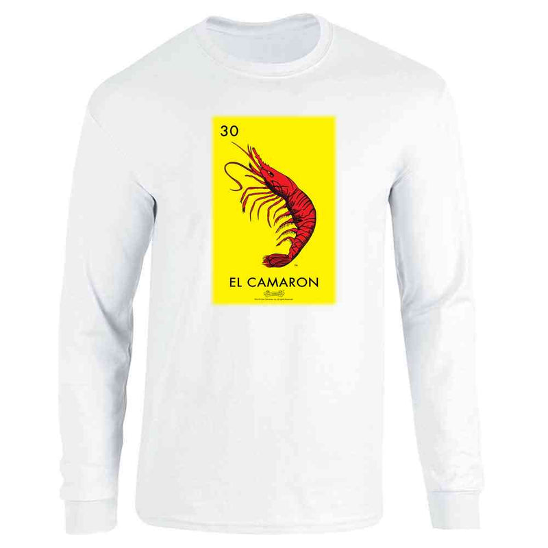 El Camaron Shrimp Card Mexican Bingo Long Sleeve