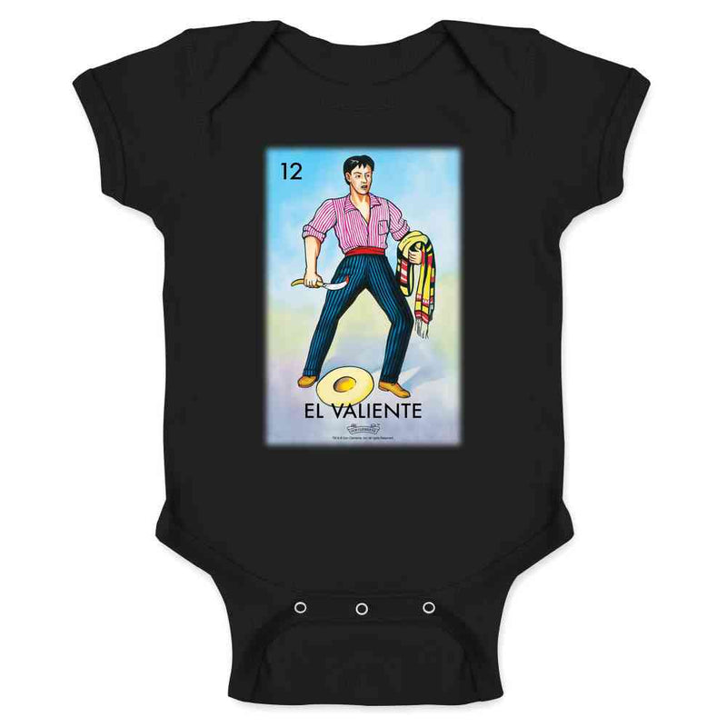 El Valiente The Brave One Card Mexican Bingo Baby Bodysuit