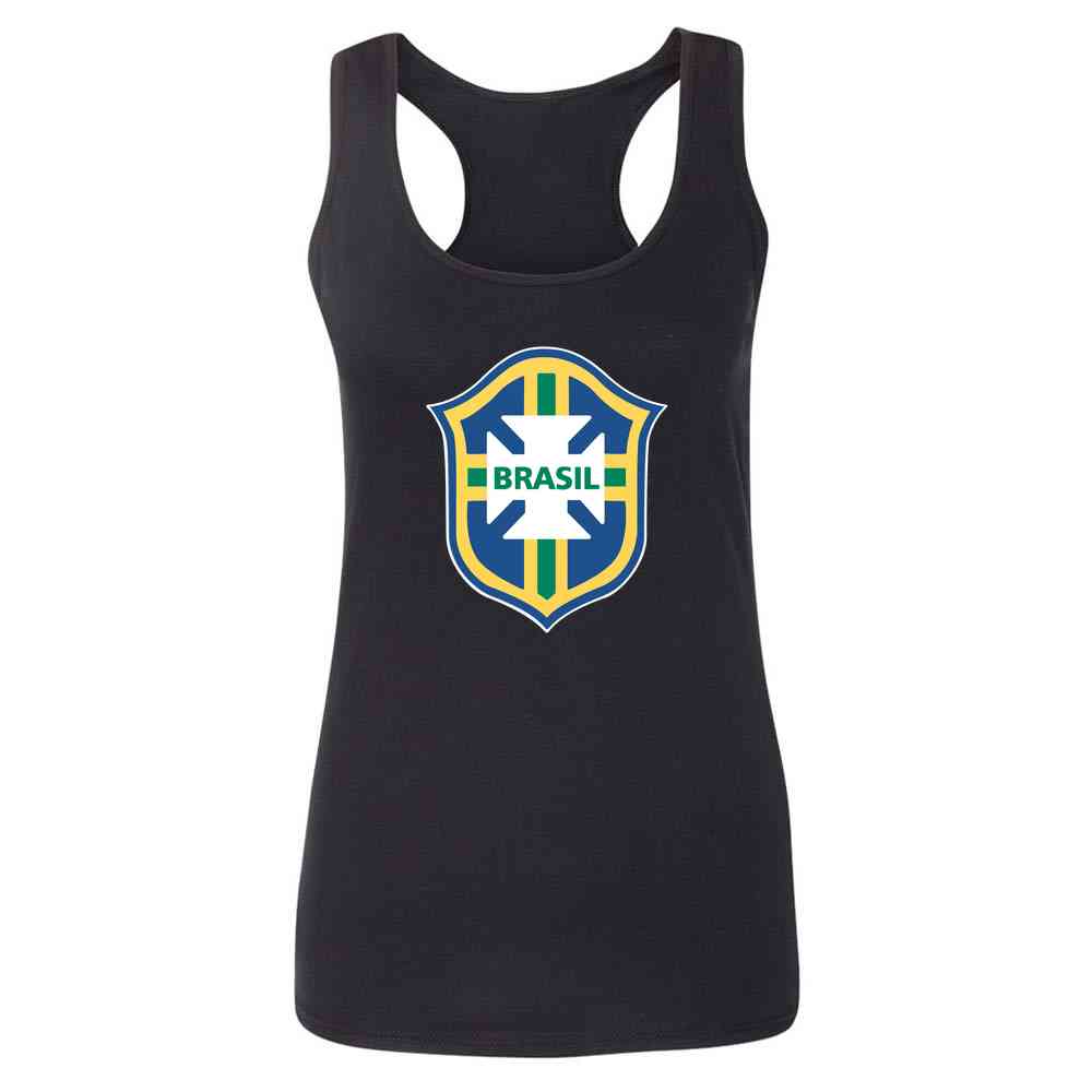 Brazil Futbol Soccer National Team Football Crest Womens Tee & Tank
