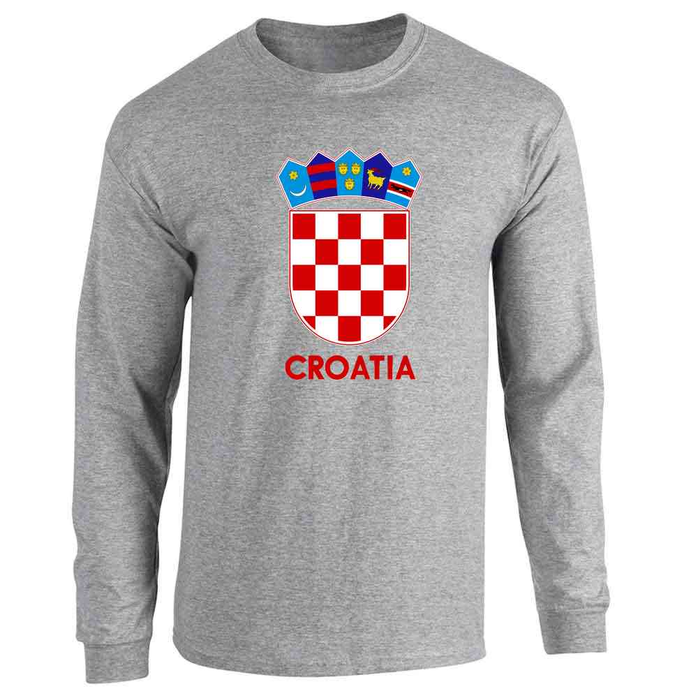 Croatia Soccer National Team Football Crest Retro  Long Sleeve