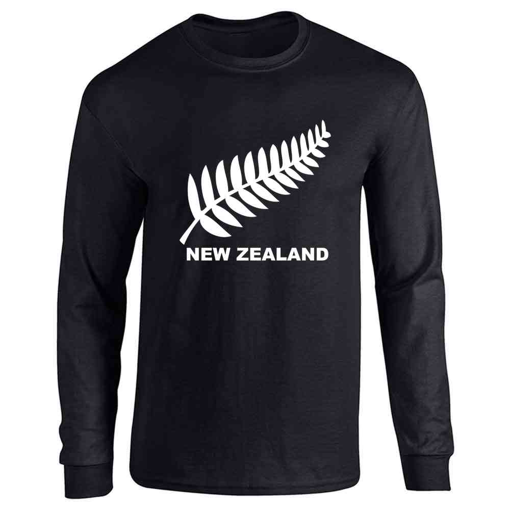 New Zealand Retro Soccer Rugby Kiwi Fern Crest Long Sleeve