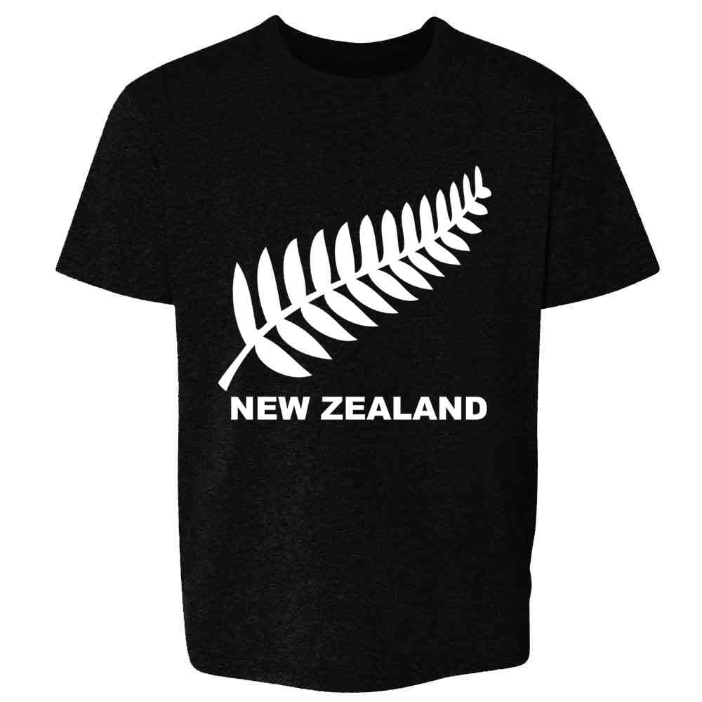 New Zealand Retro Soccer Rugby Kiwi Fern Crest Kids & Youth Tee