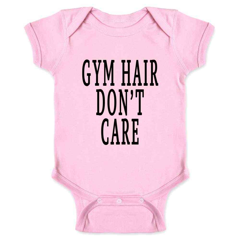Gym Hair Dont Care Workout Gym Funny Baby Bodysuit