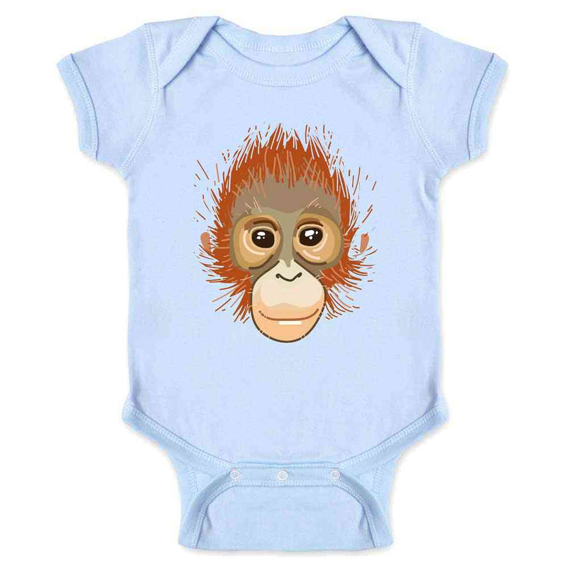 Orangutan Monkey Big Animal Face Cute Funny  Baby Bodysuit