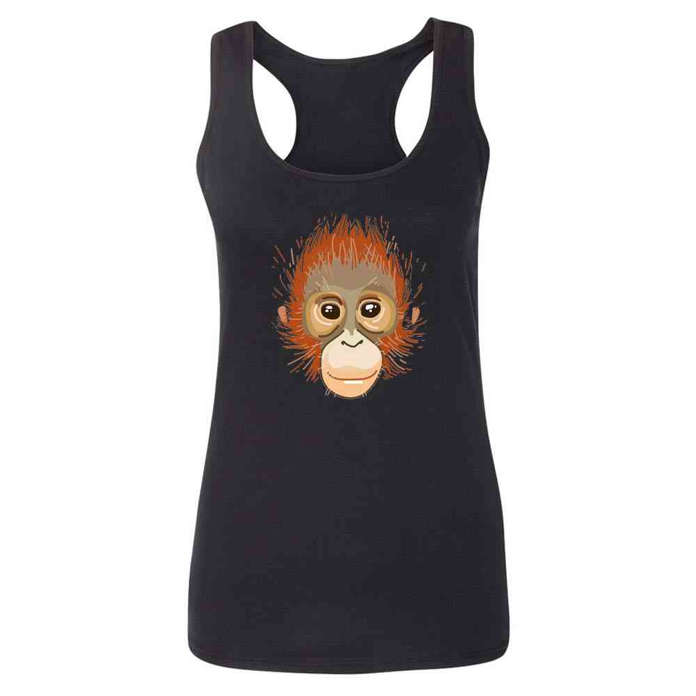 Orangutan Monkey Big Animal Face Cute Funny  Womens Tee & Tank