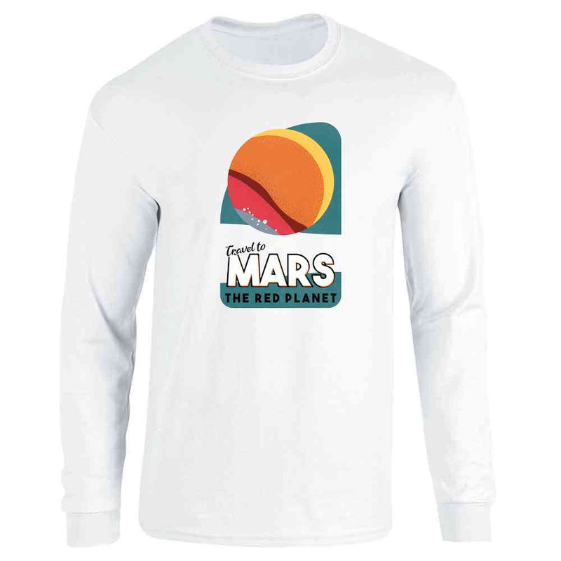 Mars The Red Planet Retro Fantasy Travel Space Long Sleeve