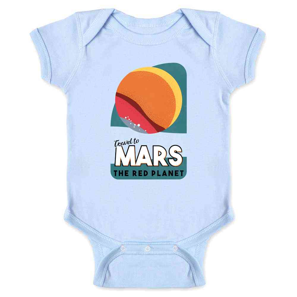 Mars The Red Planet Retro Fantasy Travel Space Baby Bodysuit