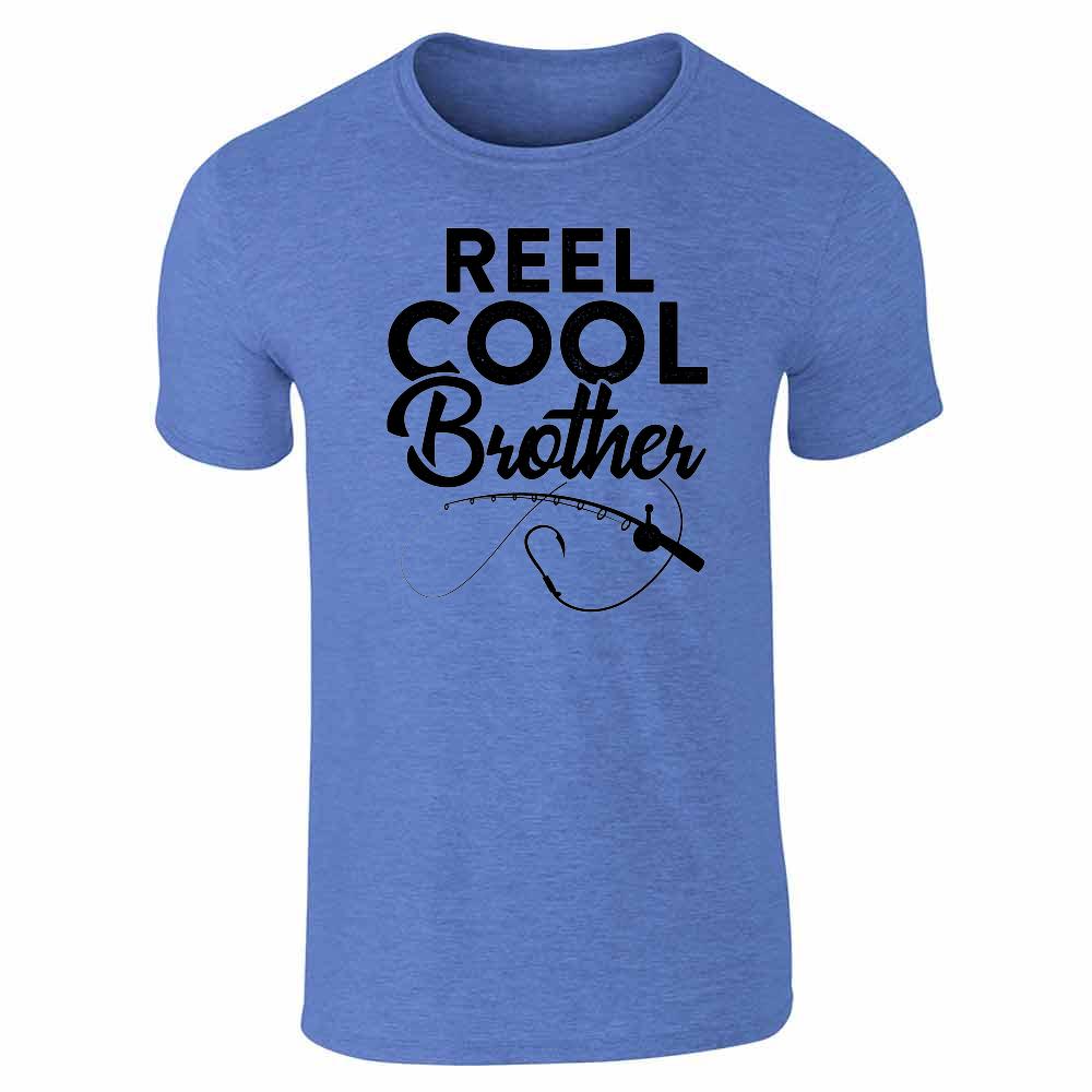 Reel Cool Brother Fishing Rod Fisherman Funny unisex Tee Short Sleeve T-Shirt / Gray / 4XL