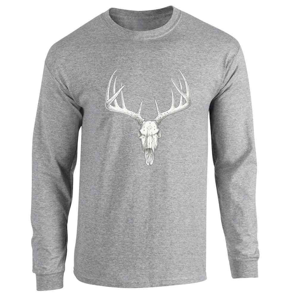 Deer Skull Retro Vintage Western Hunting Hunter Long Sleeve