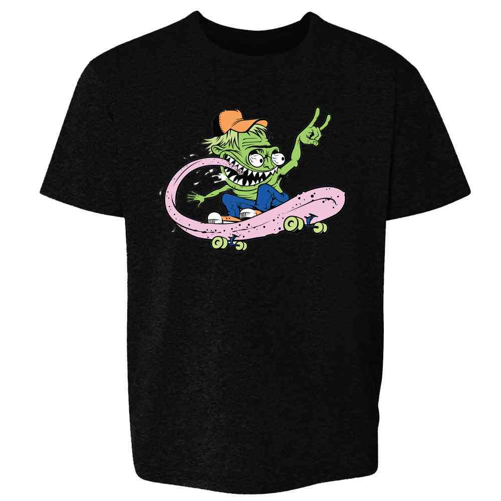 Skateboard Monster Retro Cool Funny Kids & Youth Tee