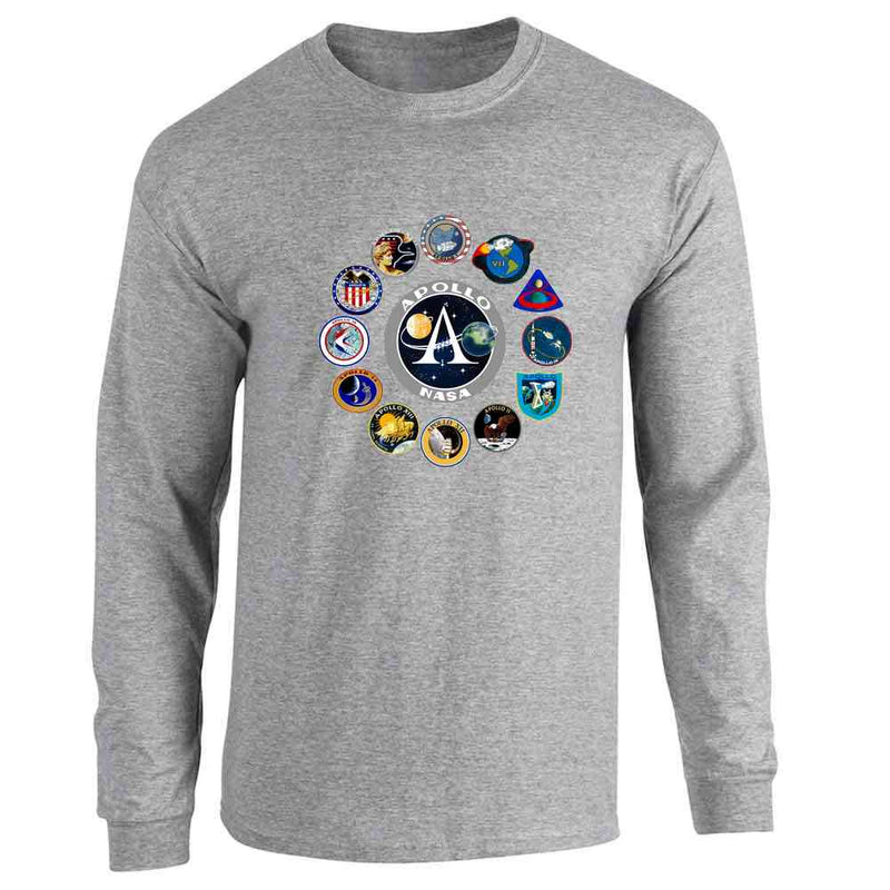 NASA Apollo Mission Patches Retro Vintage Long Sleeve