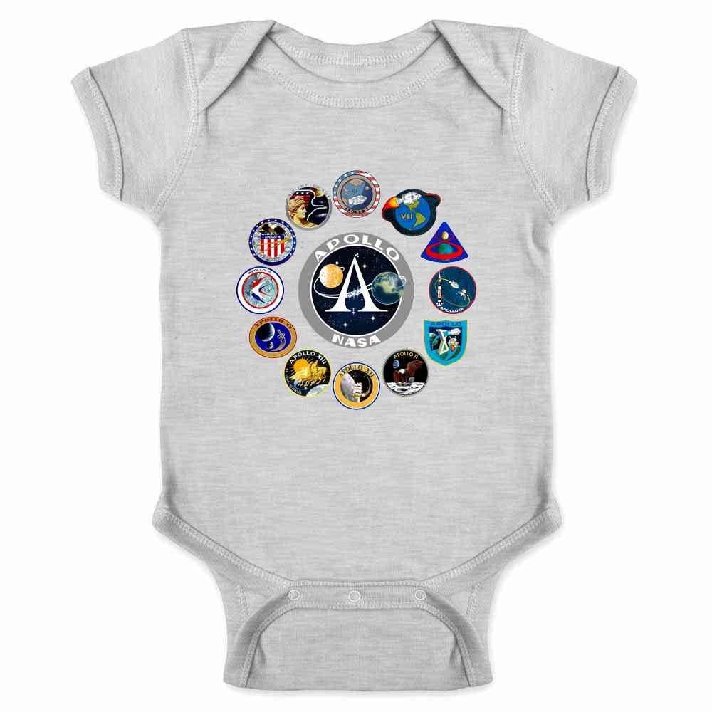 NASA Approved Apollo Mission Patches Retro Vintage Baby Bodysuit