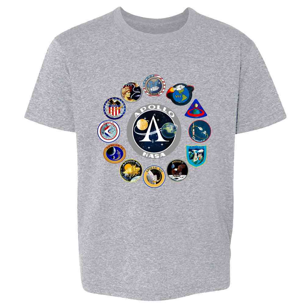 NASA Approved Apollo Mission Patches Retro Vintage Kids & Youth Tee