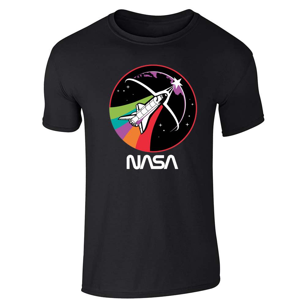 NASA Approved Shuttle Rainbow Retro Worm Logo Unisex Tee