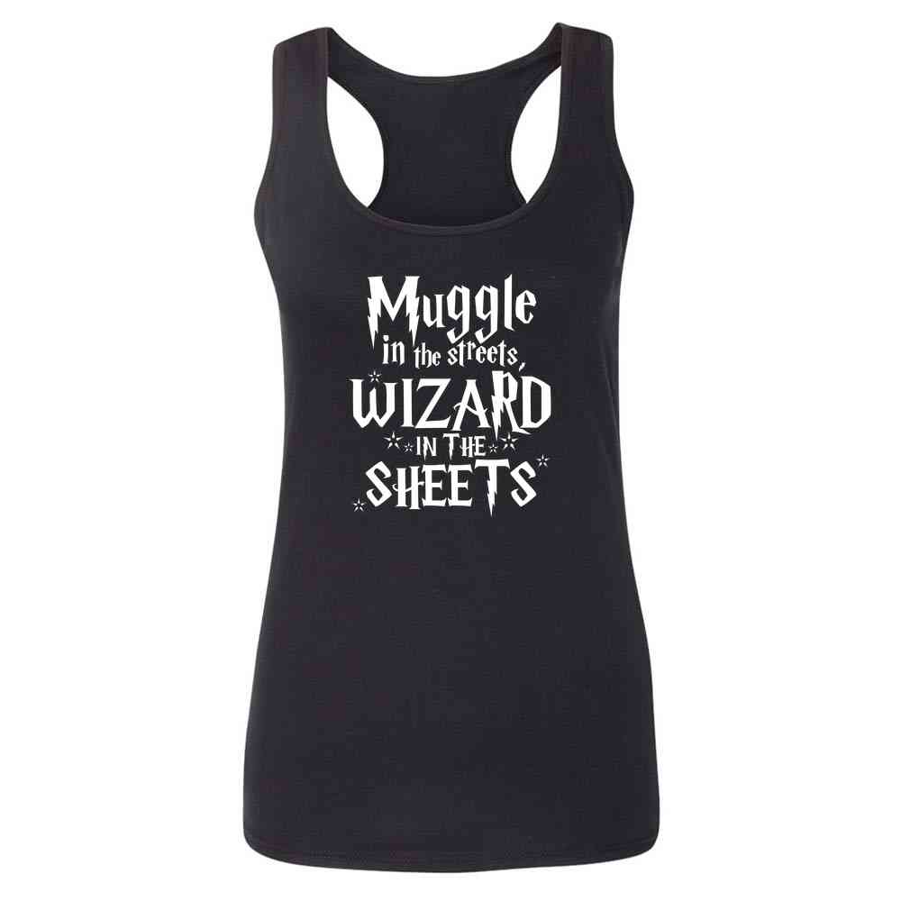 Muggie In The Streets Wizard In The Sheets Funny Womens Tee & Tank