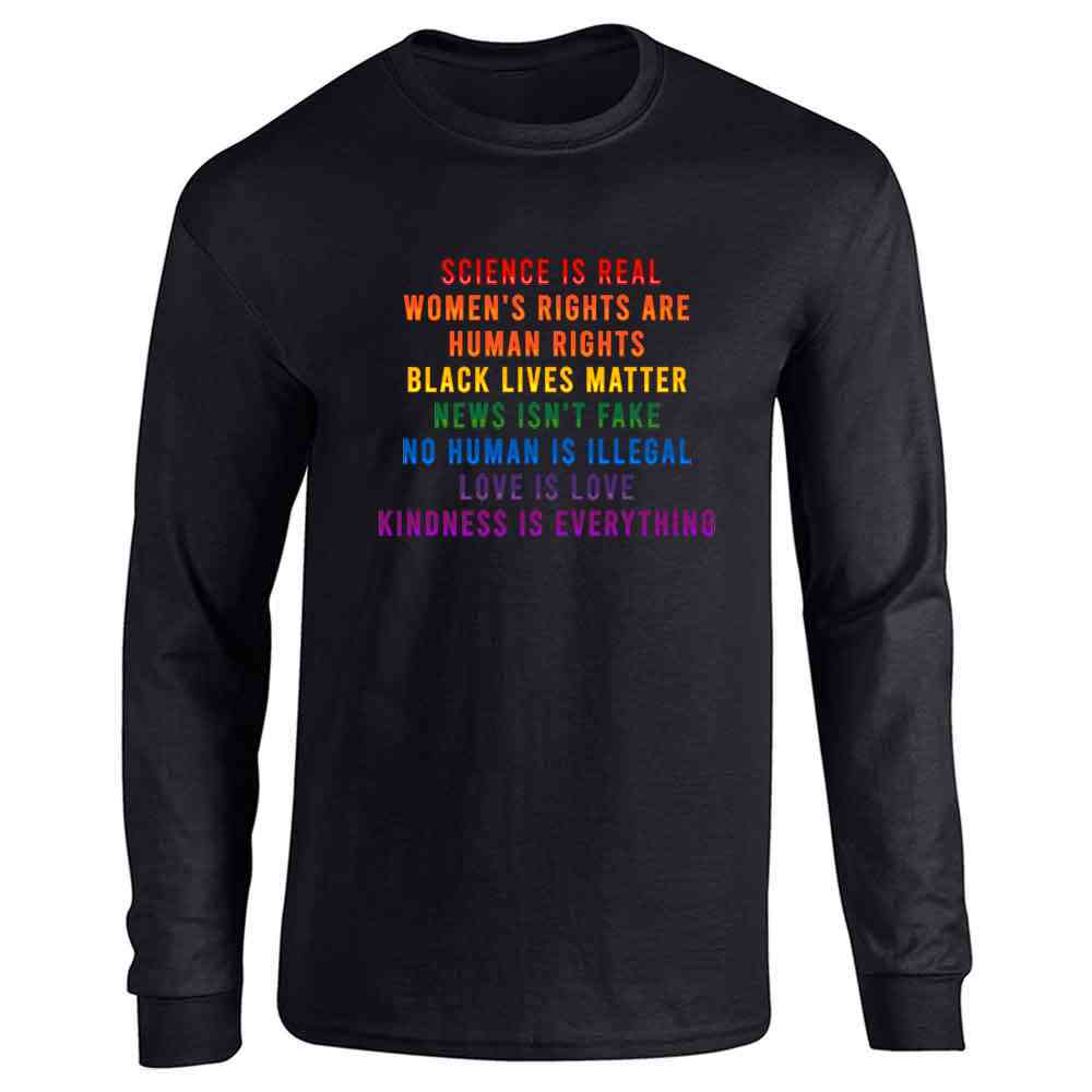 Science Is Real Black Lives Matter Rainbow Facts Long Sleeve