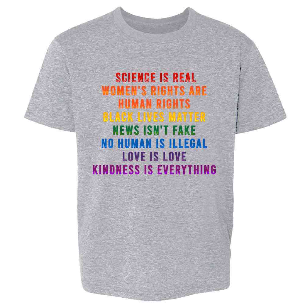 Science Is Real Black Lives Matter Rainbow Facts Kids & Youth Tee