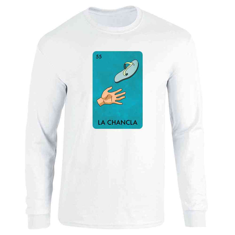 La Chancla Sandal Mexican Lottery Funny Parody Abuela Mama Long Sleeve