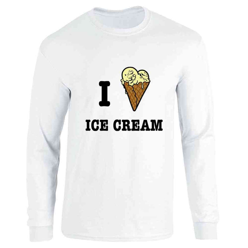 I Love Ice Cream Heart Cones Cute Funny  Long Sleeve