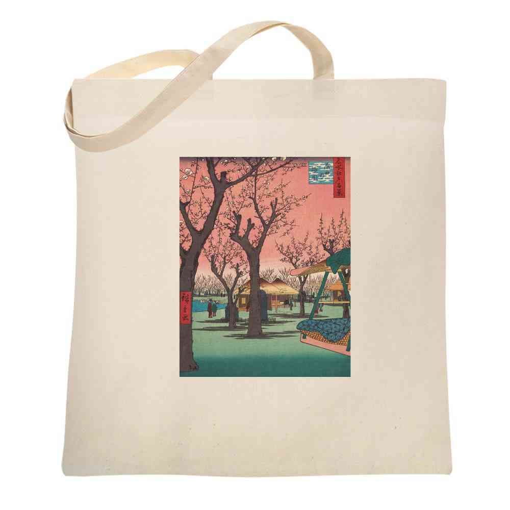 Cherry Blossoms Japanese Woodblock Art Vaporwave Pink Tote Bag
