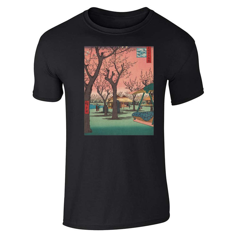 Cherry Blossoms Japanese Woodblock Art Vaporwave Pink Unisex Tee