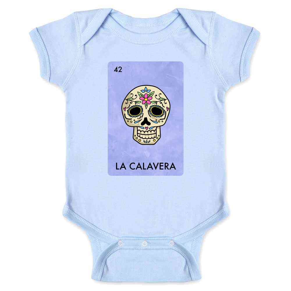 La Calavera Day of The Dead Sugar Skull Mexican Lottery Parody Baby Bodysuit