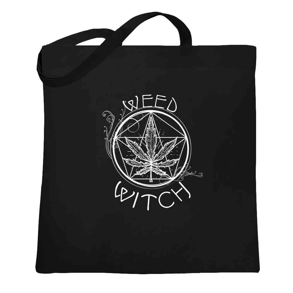 Weed Witch Retro Marijuana Pot 420 Wicca Graphic  Tote Bag