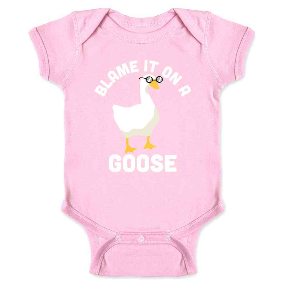 Blame It On A Goose Funny Video Game Meme Baby Bodysuit