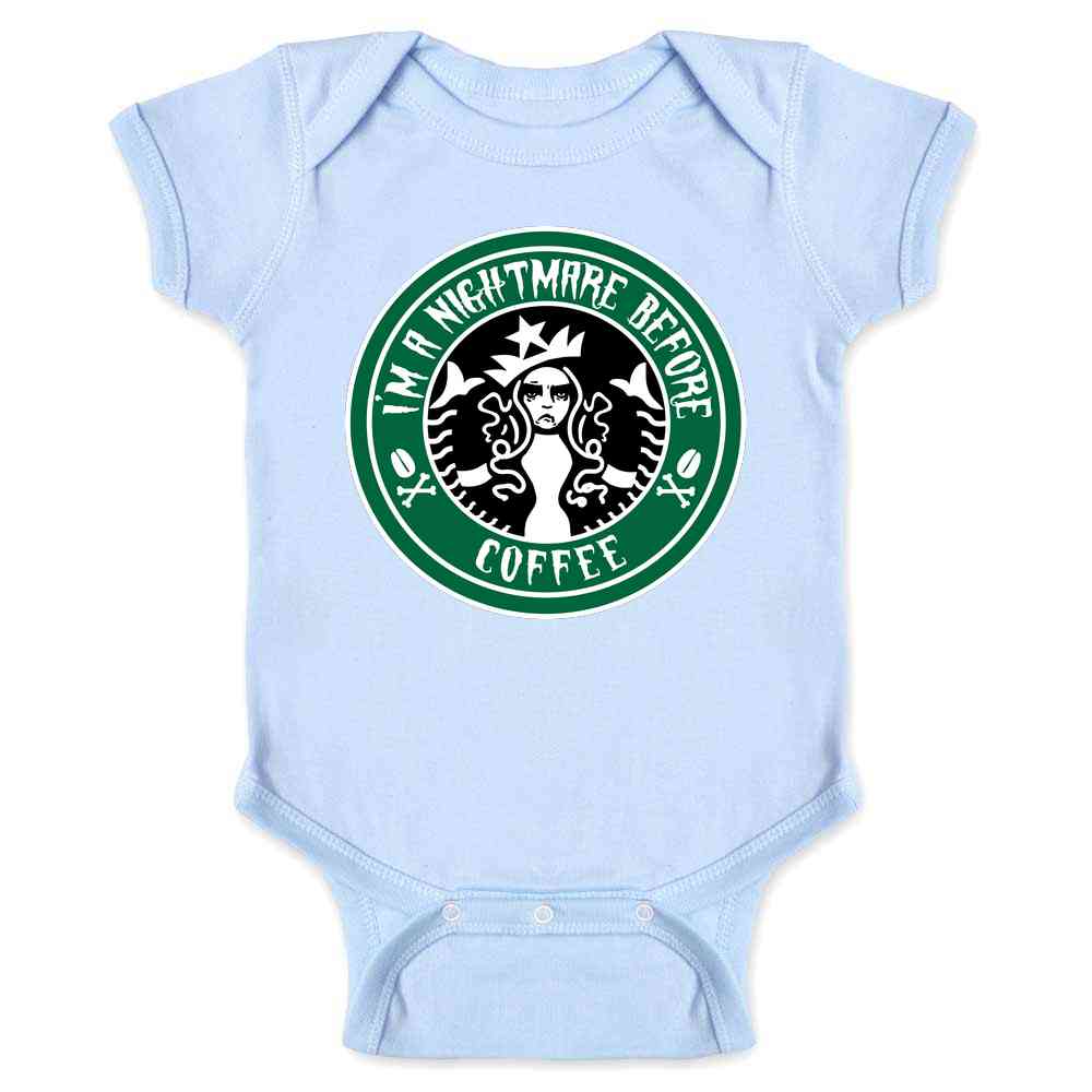 Im a Nightmare Before Coffee Funny Caffeine Baby Bodysuit