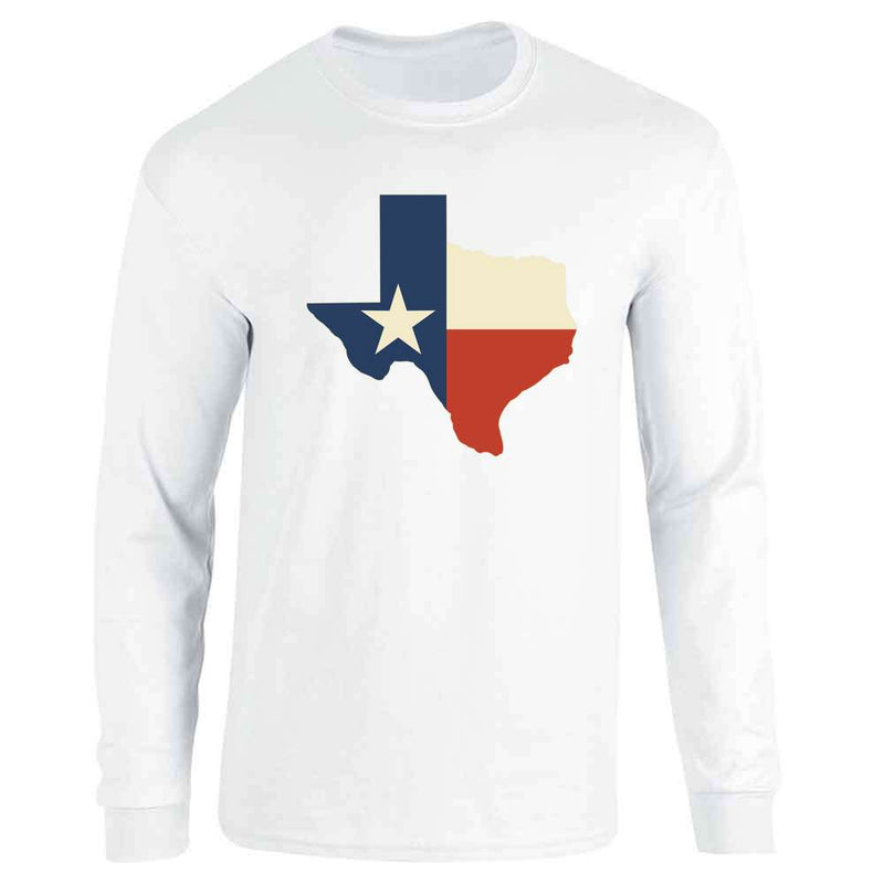 Texas Flag Lone Star State Map Retro Proud Texan Long Sleeve