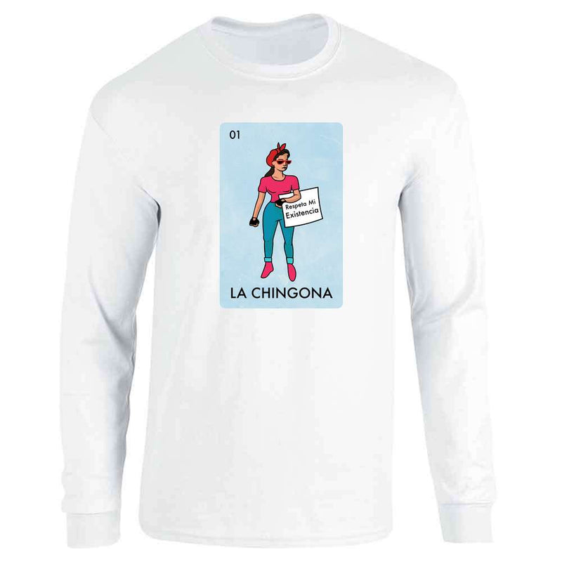 La Chingona Mexican Lottery Parody Feminist Latina Long Sleeve