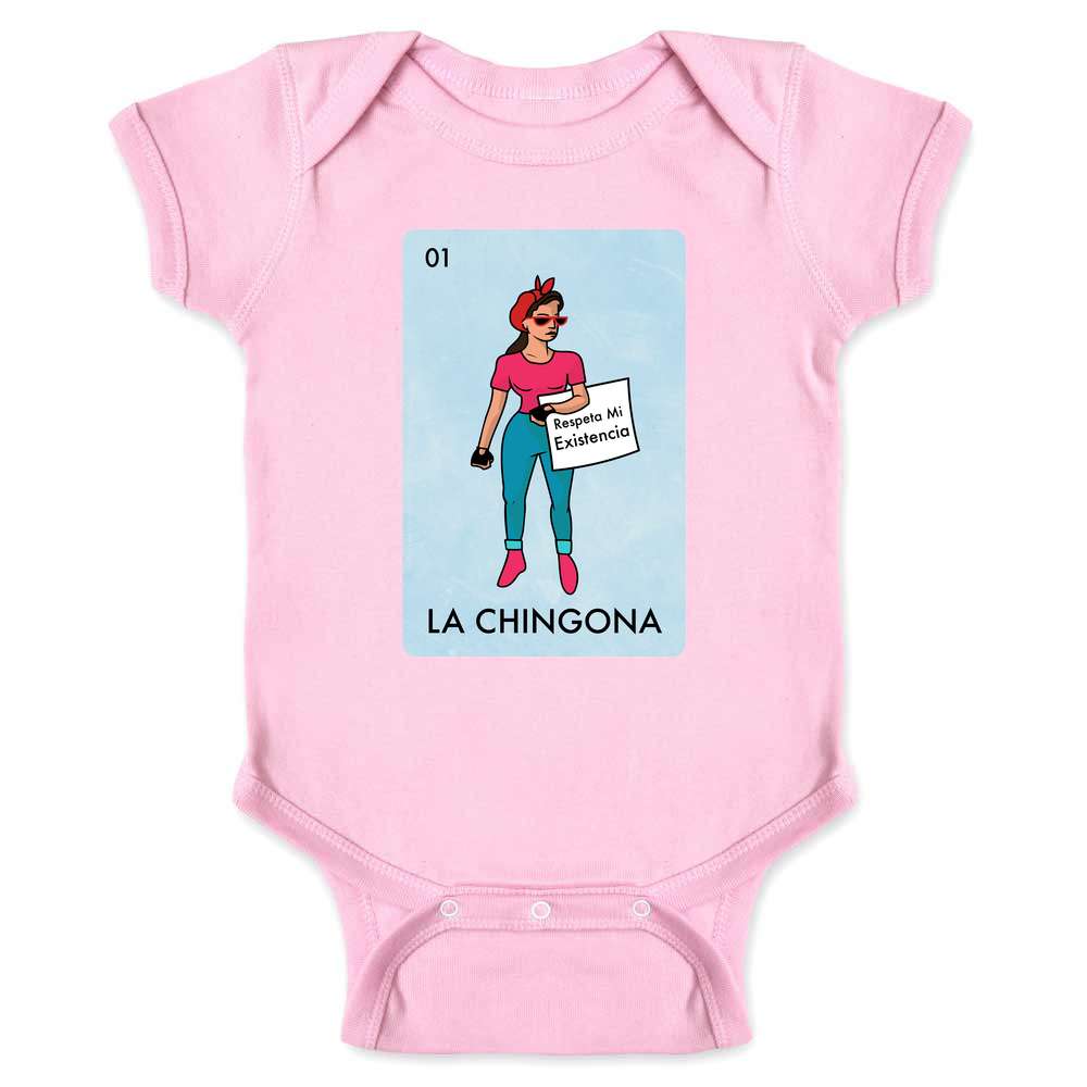 La Chingona Mexican Lottery Parody Feminist Latina Baby Bodysuit