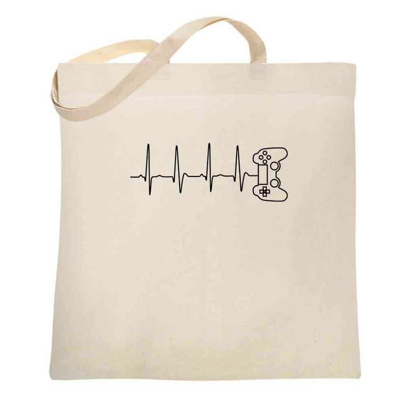 Gamer Heartbeat PS Video Game Controller Gift Tote Bag