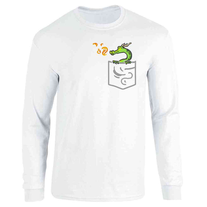 Pocket Pets Dragon Fantasy Cute Faux Pocket Long Sleeve
