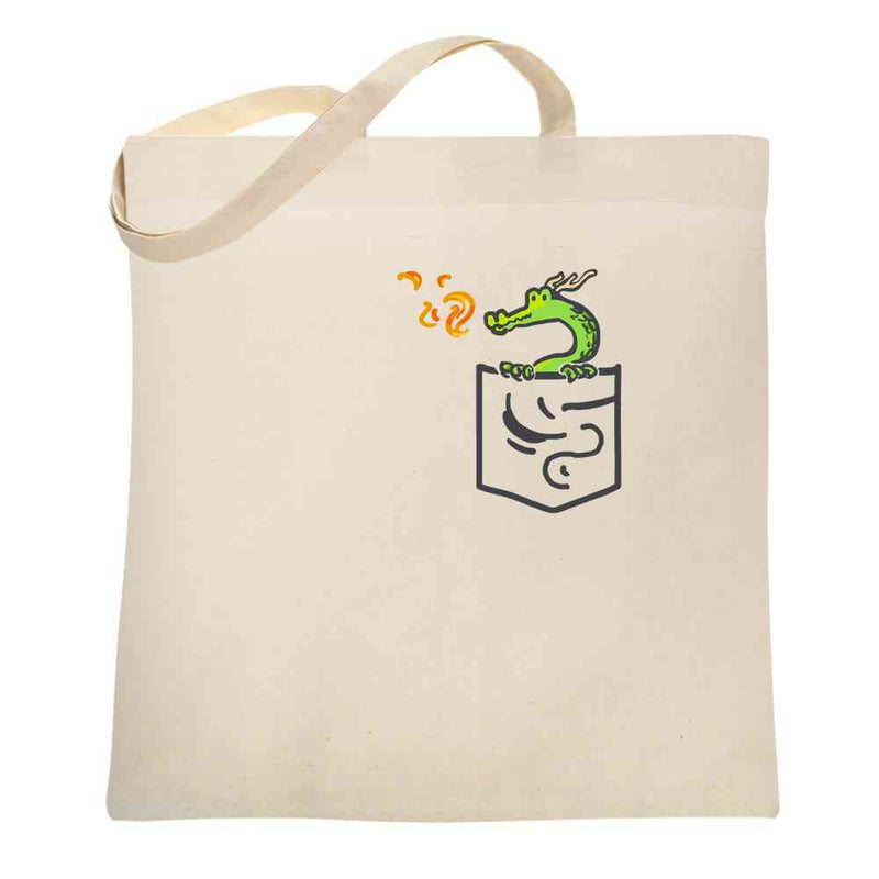 Pocket Pets Dragon Fantasy Cute Faux Pocket Tote Bag
