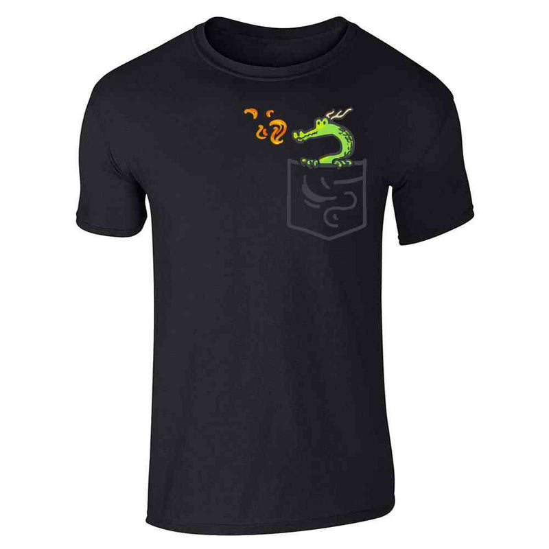 Pocket Pets Dragon Fantasy Cute Faux Pocket Unisex Tee