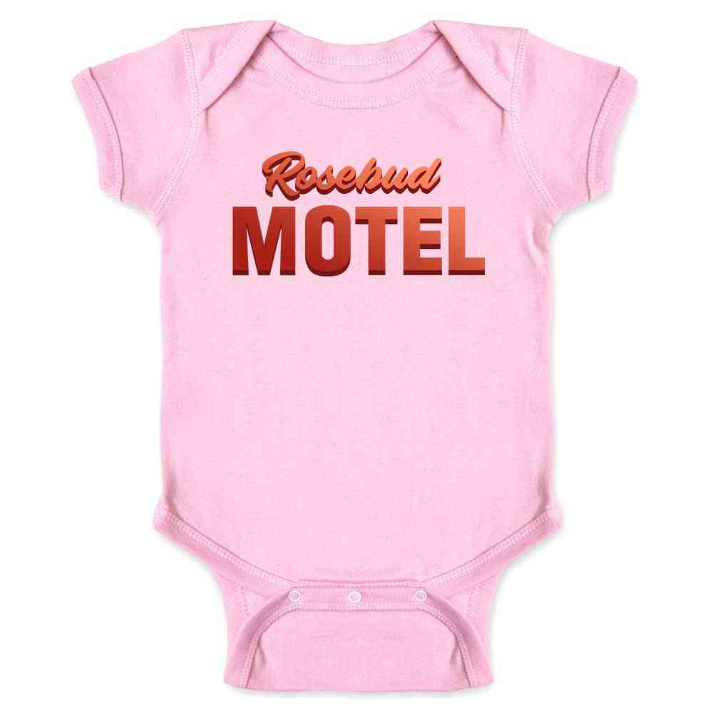 Rosebud Motel Logo Retro Funny Rose Family Baby Bodysuit