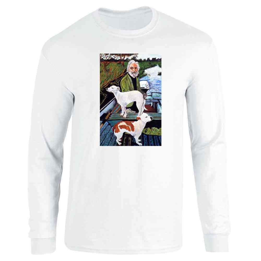 Man in Boat With Dogs Painting Movie Gangsters Long Sleeve