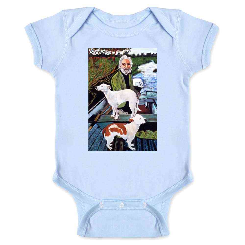 Man in Boat With Dogs Painting Movie Gangsters Baby Bodysuit