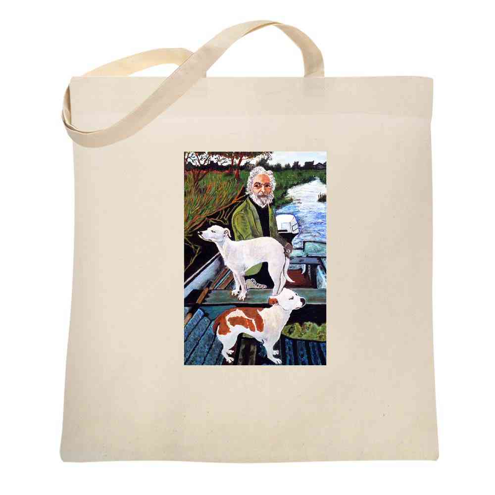 Man in Boat With Dogs Painting Movie Gangsters Tote Bag