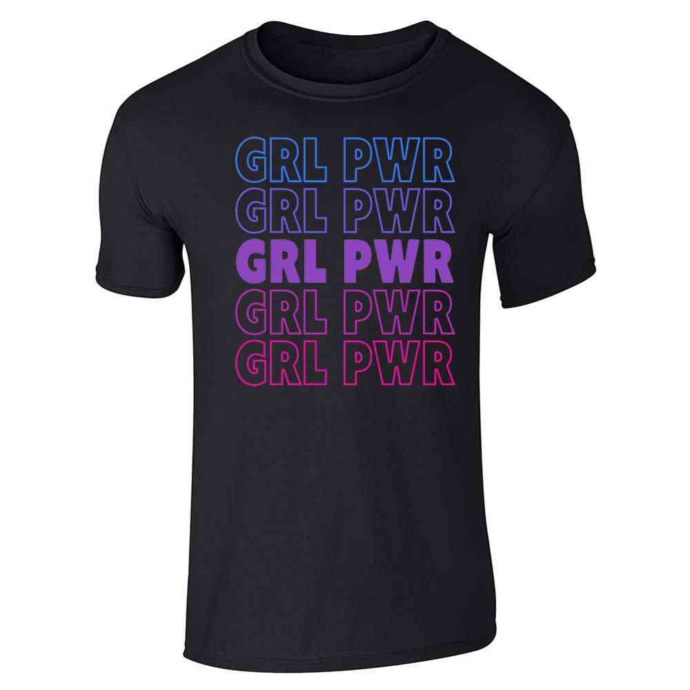 Grl Pwr Girl Power Retro Repeating Feminist Unisex Tee