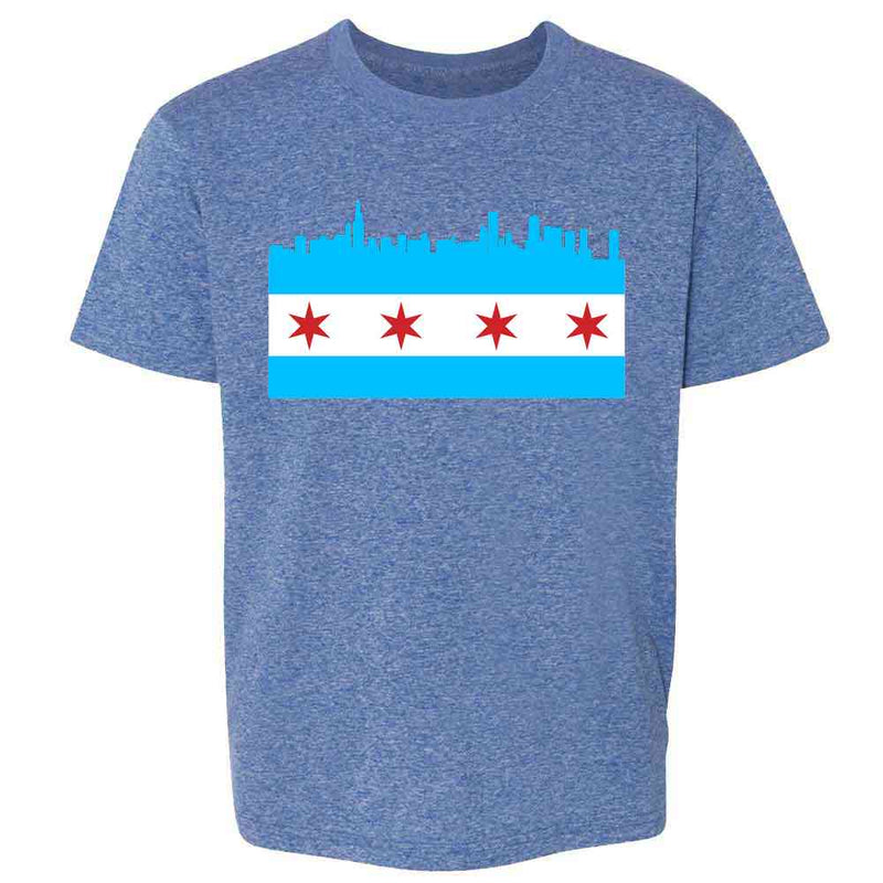 Chicago City Flag Skyline Retro Vintage Kids & Youth Tee